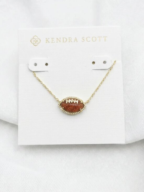 Kendra Scott Jewelry - Kendra Scott Football Orange Goldstone Gold Short Necklace | NEW